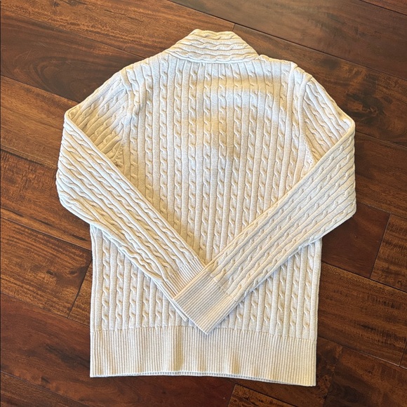 Jeanne Pierre | women’s Cream Cable Knit cotton Sweater - Picture 7 of 8